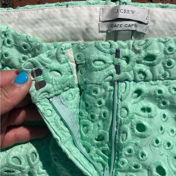 J Crew Eyelet Cafe Capri Pants - Picture 6 of 8